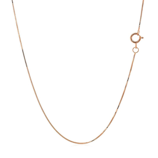 10k Rose Gold Classic Box Chain 0.45mm | Richard Cannon Jewelry