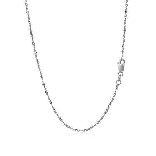 10k White Gold Singapore Chain 1.5mm | Richard Cannon Jewelry