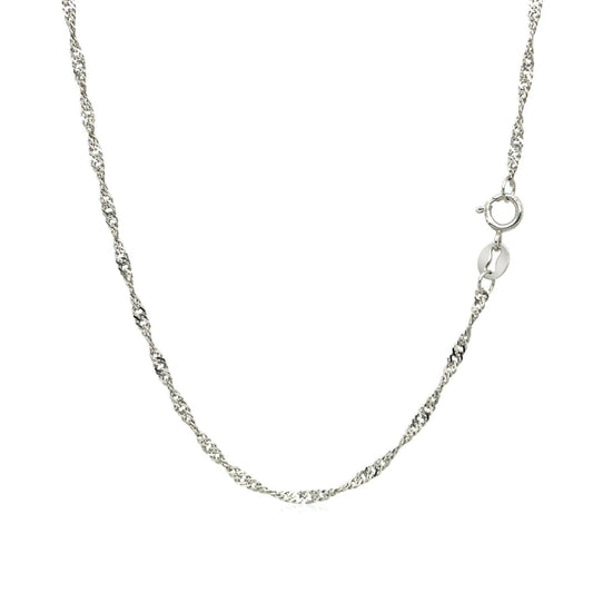 10k White Gold Singapore Chain 1.5mm | Richard Cannon Jewelry