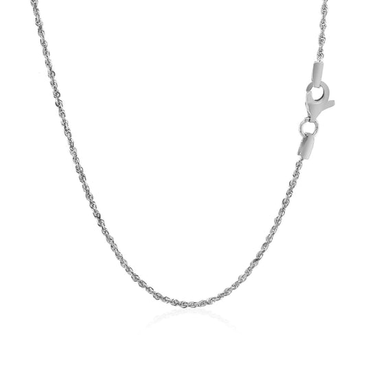 10k White Gold Solid Diamond Cut Rope Chain 1.25mm | Richard Cannon Jewelry