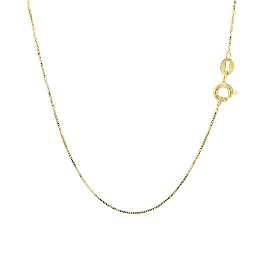 10k Yellow Gold Classic Box Chain 0.45mm | Richard Cannon Jewelry