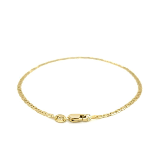 10k Yellow Gold Mariner Link Anklet 1.7mm | Richard Cannon Jewelry