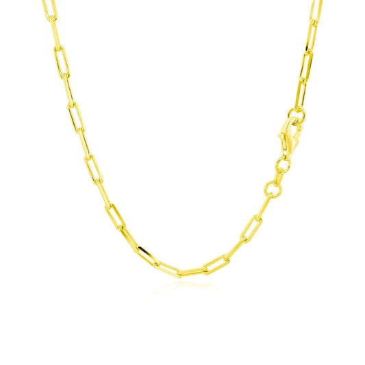 10K Yellow Gold Paperclip Chain (2.5mm) | Richard Cannon Jewelry