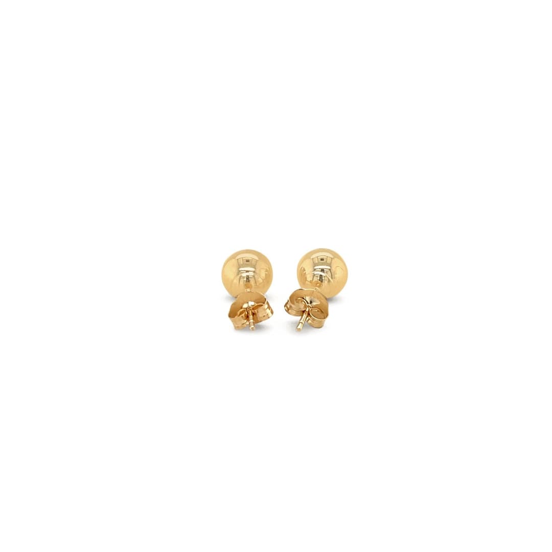 10k Yellow Gold Round Stud Earrings (6.0 mm) | Richard Cannon Jewelry
