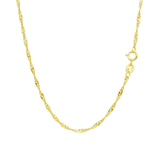 10k Yellow Gold Singapore Chain 1.5mm | Richard Cannon Jewelry