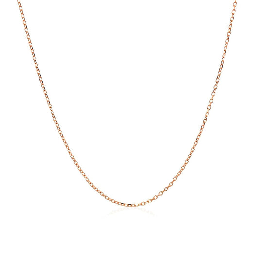 14k Pink Gold Diamond Cut Cable Link Chain 0.8mm | Richard Cannon Jewelry