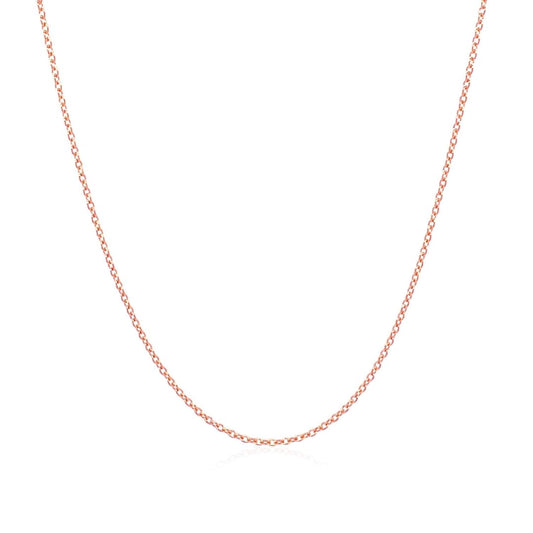 14k Pink Gold Oval Cable Link Chain 0.7mm | Richard Cannon Jewelry