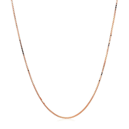 14k Rose Gold Adjustable Box Chain 0.7mm | Richard Cannon Jewelry