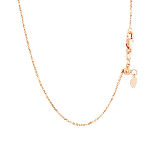 14k Rose Gold Adjustable Cable Chain 0.9mm | Richard Cannon Jewelry