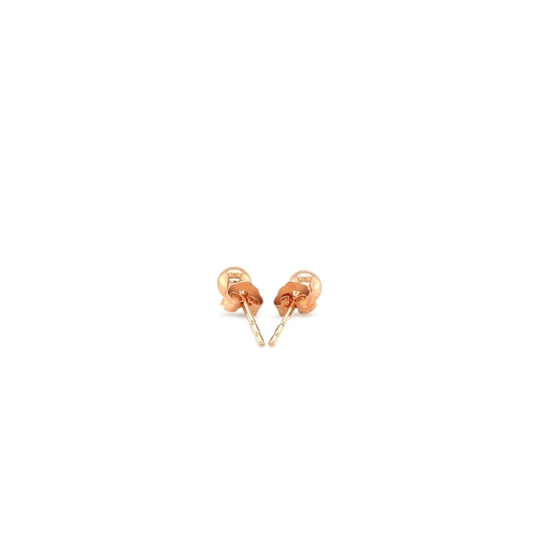 14k Rose Gold Ball Style Stud Earrings (4.0 mm) | Richard Cannon Jewelry