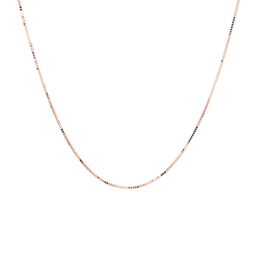 14k Rose Gold Classic Box Chain (0.45 mm) | Richard Cannon Jewelry