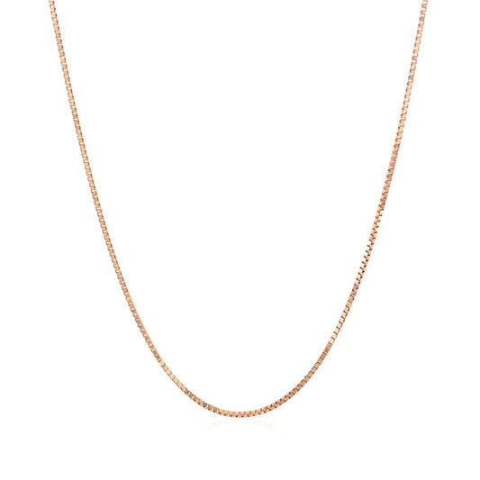 14k Rose Gold Classic Box Chain 0.8mm | Richard Cannon Jewelry