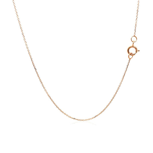 14k Rose Gold Diamond Cut Cable Link Chain 0.7mm | Richard Cannon Jewelry
