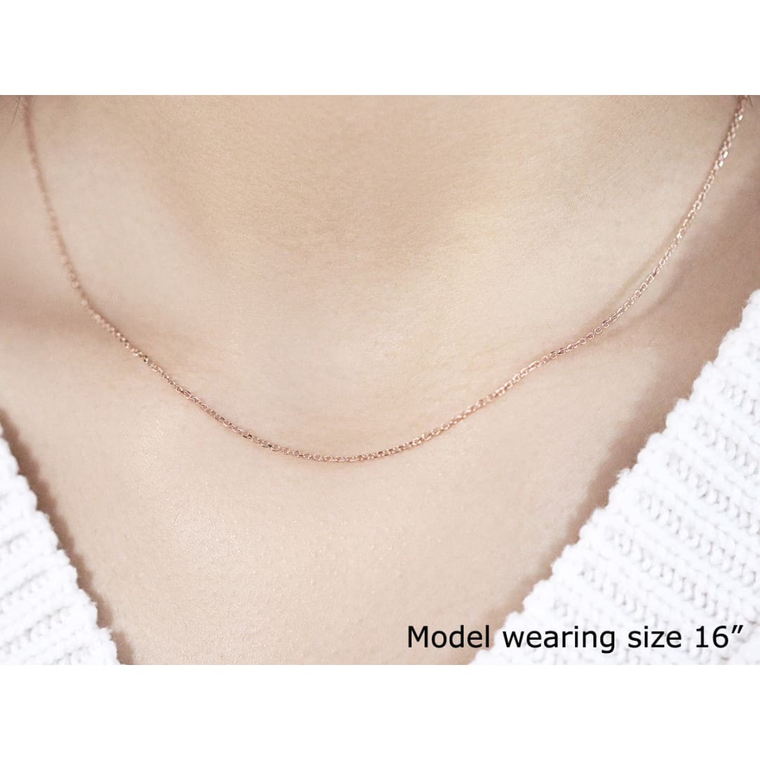 14k Rose Gold Diamond Cut Cable Link Chain 1.1mm | Richard Cannon Jewelry