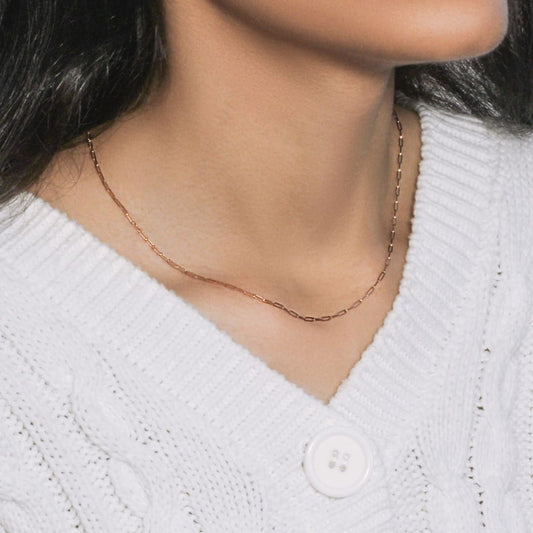 14K Rose Gold Fine Paperclip Chain (1.50 mm) | Richard Cannon Jewelry