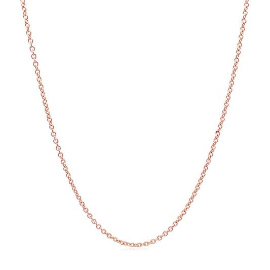 14k Rose Gold Round Cable Link Chain 1.3mm | Richard Cannon Jewelry