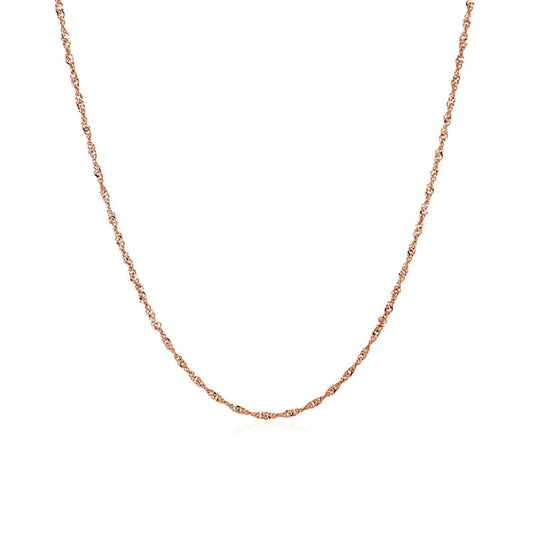 14k Rose Gold Singapore Chain 1.0mm | Richard Cannon Jewelry