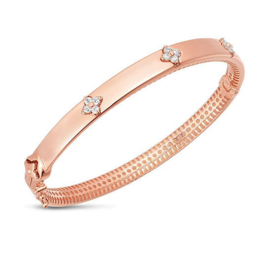 14k Rose Gold Trilogy Diamond Bangle | Richard Cannon Jewelry