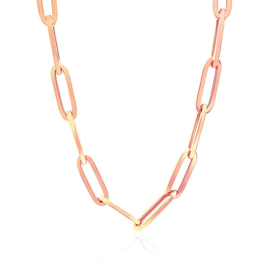 14K Rose Gold Wide Paperclip Chain (6.1mm) | Richard Cannon Jewelry