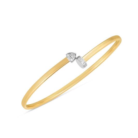 14k Two Tone Gold Diamond Hardware Bangle | Richard Cannon Jewelry