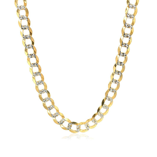 14k Two Tone Gold Pave Curb Chain (5.70 mm) | Richard Cannon Jewelry