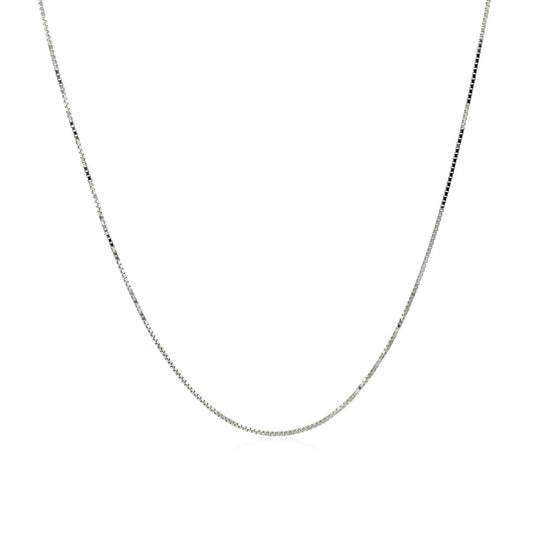 14k White Gold Adjustable Box Chain 0.6mm | Richard Cannon Jewelry
