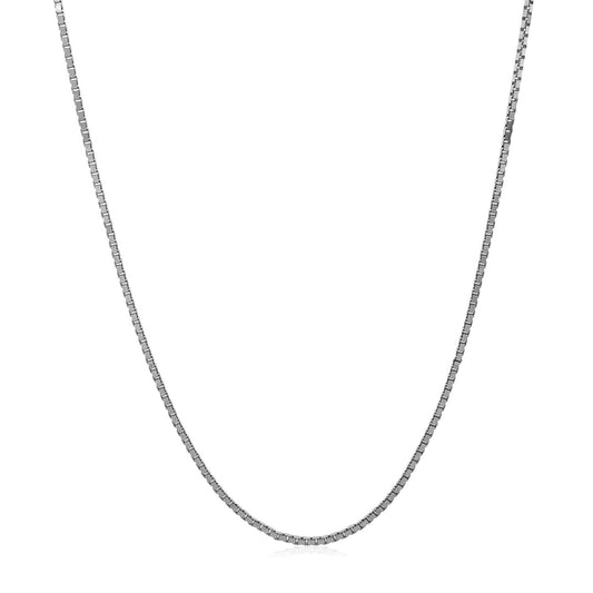 14k White Gold Adjustable Box Chain 1.1mm | Richard Cannon Jewelry