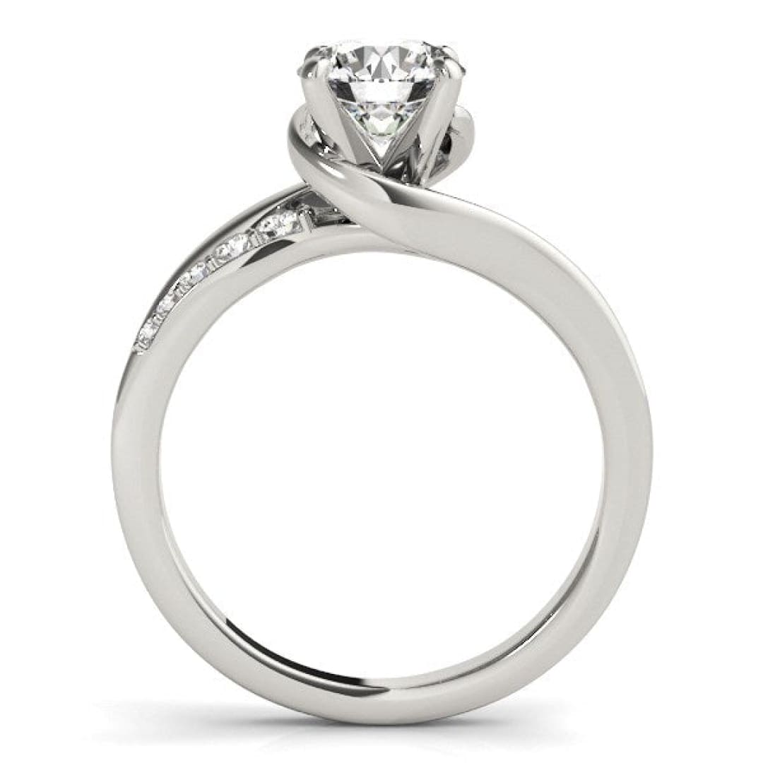 14k White Gold Bypass Style Round Diamond Ring (1 1/4 cttw) | Richard Cannon Jewelry