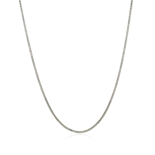 14k White Gold Classic Box Chain 1.0mm | Richard Cannon Jewelry