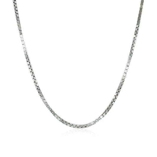 14k White Gold Classic Box Chain 1.1mm | Richard Cannon Jewelry