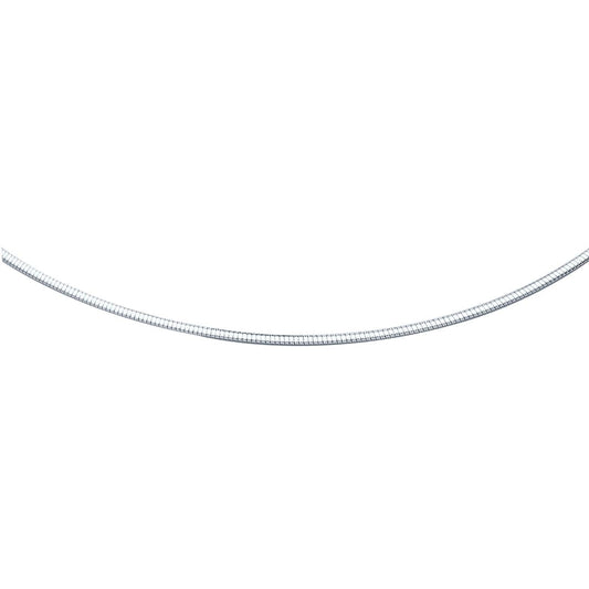 14k White Gold Classic Omega Style Chain (2 mm) | Richard Cannon Jewelry