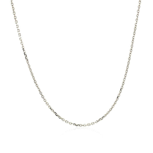 14k White Gold Diamond Cut Cable Link Chain 1.1mm | Richard Cannon Jewelry