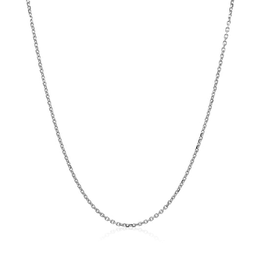 14k White Gold Diamond Cut Cable Link Chain 1.1mm | Richard Cannon Jewelry