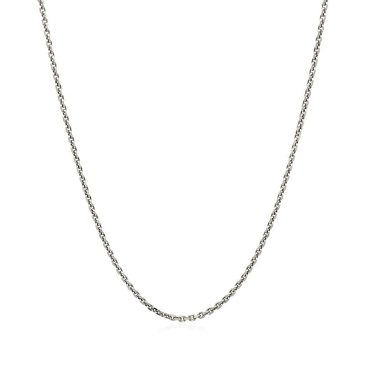 14k White Gold Diamond Cut Cable Link Chain 1.4mm | Richard Cannon Jewelry