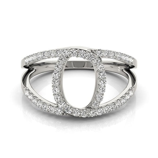 14k White Gold Diamond Loop Style Dual Band Ring (1/2 cttw) | Richard Cannon Jewelry