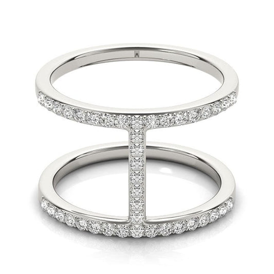 14k White Gold Dual Band Bridge Style Diamond Ring (3/8 cttw) | Richard Cannon Jewelry