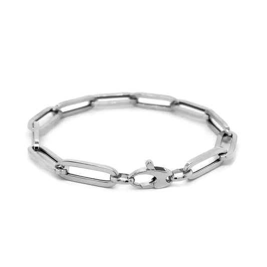 14K White Gold Extra Wide Paperclip Chain Bracelet | Richard Cannon Jewelry