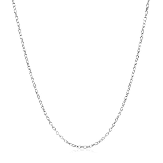 14k White Gold Faceted Cable Link Chain 1.3mm | Richard Cannon Jewelry