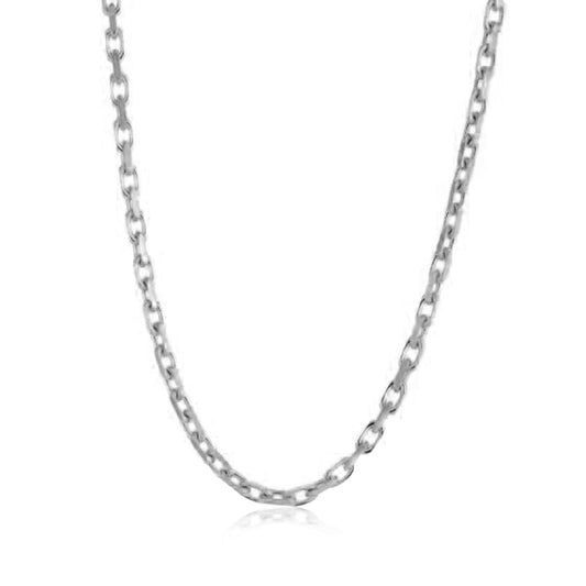 14k White Gold French Cable Link Chain 2.5 mm | Richard Cannon Jewelry