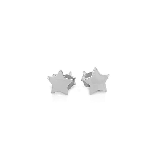 14k White Gold Post Earrings with Stars | Richard Cannon Jewelry