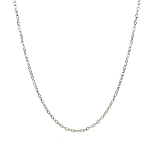 14k White Gold Round Cable Link Chain 1.5mm | Richard Cannon Jewelry