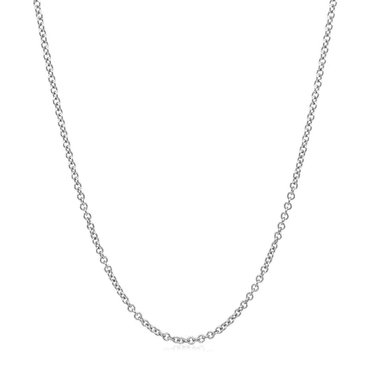 14k White Gold Round Cable Link Chain 1.5mm | Richard Cannon Jewelry