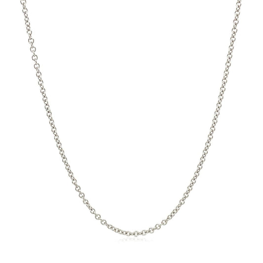 14k White Gold Round Cable Link Chain 1.9mm | Richard Cannon Jewelry