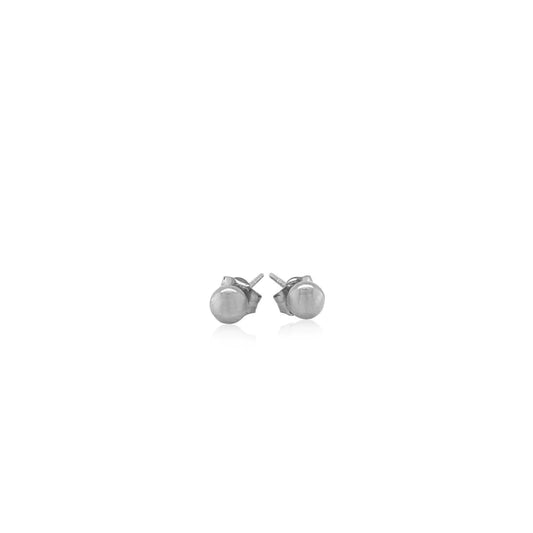 14k White Gold Round Stud Earrings (4.0 mm) | Richard Cannon Jewelry