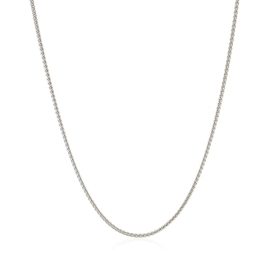 14k White Gold Round Wheat Chain 1.0mm | Richard Cannon Jewelry