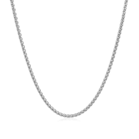 14k White Gold Round Wheat Chain 1.5mm | Richard Cannon Jewelry