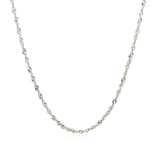 14k White Gold Singapore Chain (1.30 mm) | Richard Cannon Jewelry