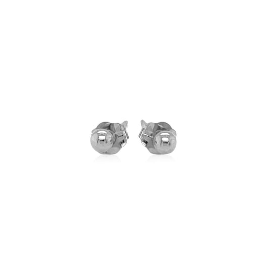 14k White Gold Spherical Stud Earrings (3.0 mm) | Richard Cannon Jewelry