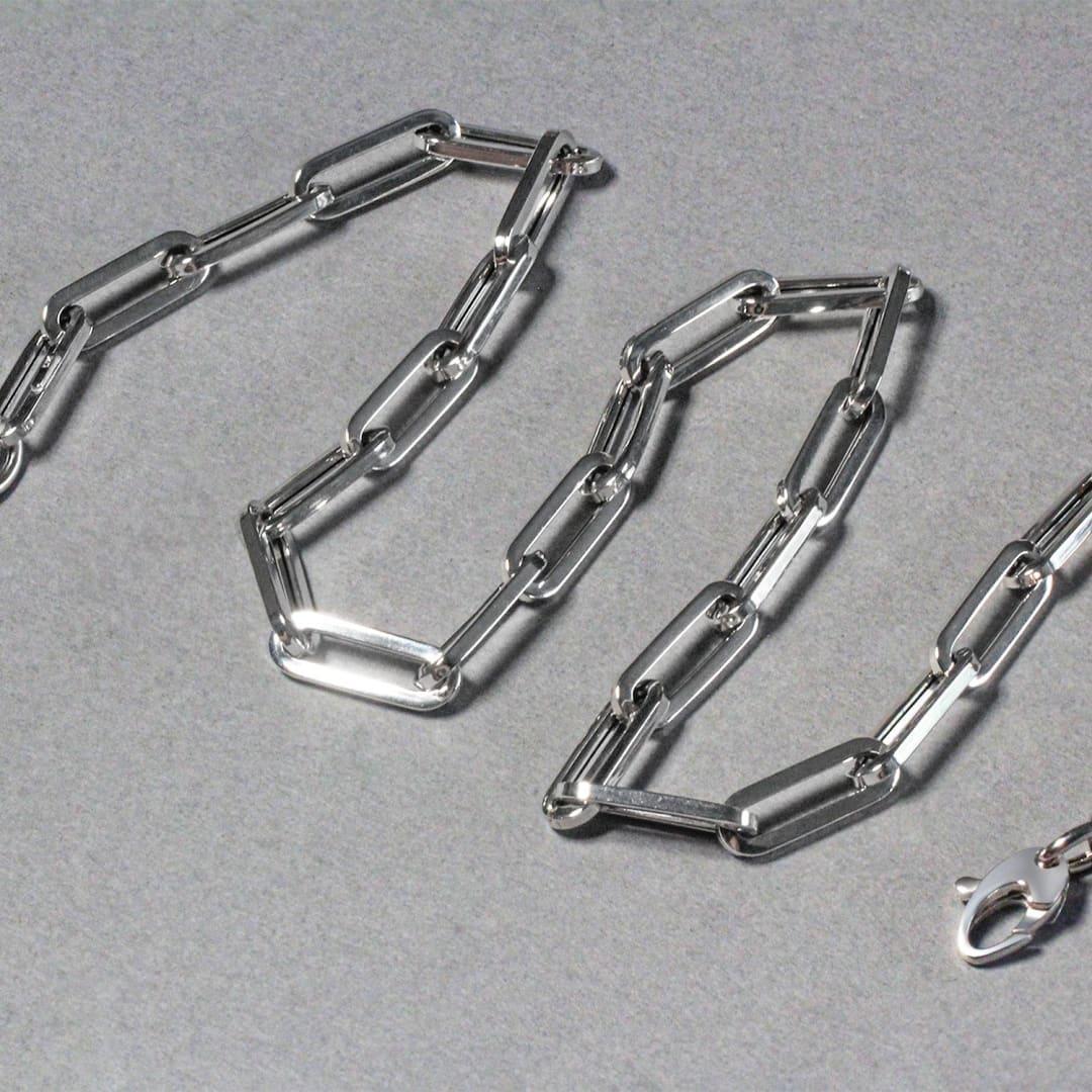 14K White Gold Wide Paperclip Chain (6.1mm) | Richard Cannon Jewelry