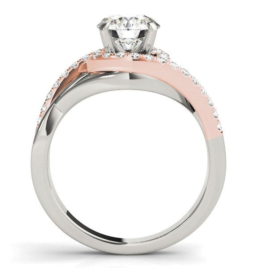14k White And Rose Gold Bypass Diamond Engagement Ring (1 1/4 cttw) | Richard Cannon